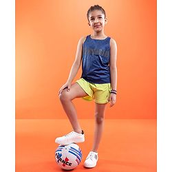 Pine Active Skin Friendly & Breathable Sleeveless Sports T-Shirt Text Print - Multicolor