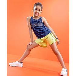 Pine Active Skin Friendly & Breathable Sleeveless Sports T-Shirt Text Print - Multicolor