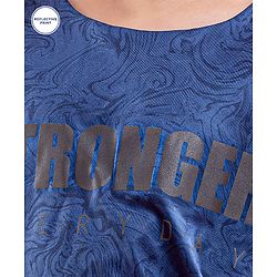 Pine Active Skin Friendly & Breathable Sleeveless Sports T-Shirt Text Print - Multicolor