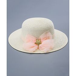 Pine Kids Straw HPine Kids Straw Hat With Bow - White White Free Size Girl