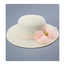 Pine Kids Straw HPine Kids Straw Hat With Bow - White White Free Size Girl