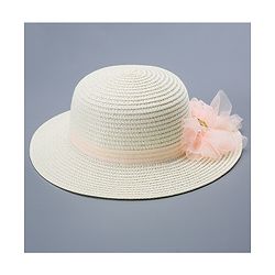 Pine Kids Straw HPine Kids Straw Hat With Bow - White White Free Size Girl
