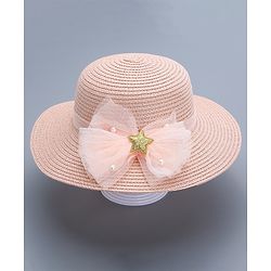 Pine Kids Straw Hat With Bow - Pink