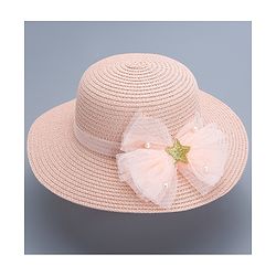 Pine Kids Straw Hat With Bow - Pink