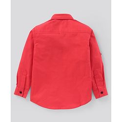 Pine Kids Full Sleeves Solid Shirt Softener Wash - Red