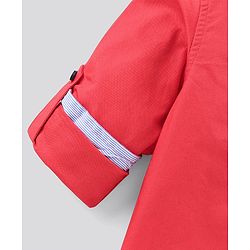 Pine Kids Full Sleeves Solid Shirt Softener Wash - Red