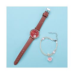 Pine Kids Analog Watch And Bracelet - Red