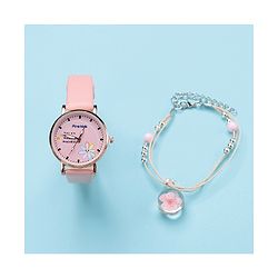 Pine Kids Analog Watch With Bracelet - Pink
