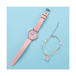 Pine Kids Analog Watch With Bracelet - Pink