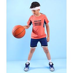 Pine Active Skin Friendly & Breathable Half Sleeves T-shirt with Text Print - Red