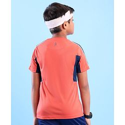 Pine Active Skin Friendly & Breathable Half Sleeves T-shirt with Text Print - Red