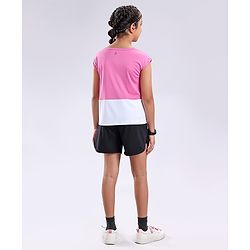 Pine Active Half Sleeves Lycra T-shirt HD Print - Pink
