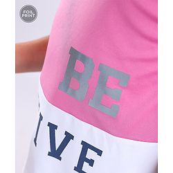 Pine Active Half Sleeves Lycra T-shirt HD Print - Pink