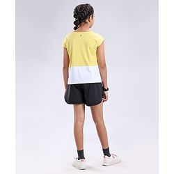 Pine Active Half Sleeves Lycra T-shirt HD Print - Yellow