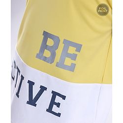 Pine Active Half Sleeves Lycra T-shirt HD Print - Yellow