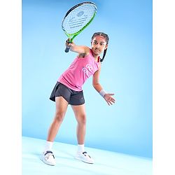 Pine Active Skin Friendly & Breathable Sleeveless Sports Top Go Girl Print - Fuchsia