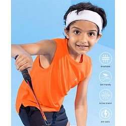 Pine Active Sleeveless Solid Colour Tee - Orange