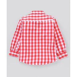 Pine Kids Full Sleeves Biowash Checks Shirt - Red