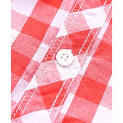 Pine Kids Full Sleeves Biowash Checks Shirt - Red