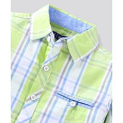 Pine Kids Full Sleeves Biowashed & Checked Shirt - Light Yellow