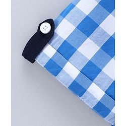Pine Kids Half Sleeves Checkered Shirt With A T-Shirt- Blue