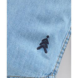 Pine Kids Full Sleeves Denim Shirt Solid Print - Indigo Blue