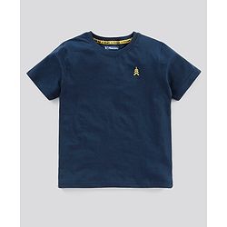 Pine Kids Half Sleeves Bio Wash T-shirt Solid Pack of 2 - Navy Yellow