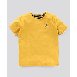 Pine Kids Half Sleeves Bio Wash T-shirt Solid Pack of 2 - Navy Yellow