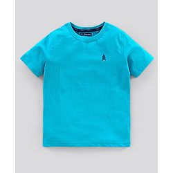 Pine Kids Half Sleeves Bio Wash T-shirt Solid Pack of 2 - Blue Red