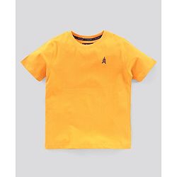 Pine Kids Half Sleeves Bio Wash Cotton T-shirt Solid Pack of 2 - Yellow Navy Blue