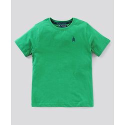 Pine Kids Half Sleeves Bio Wash T-shirt Solid Pack of 2 - Green Yellow