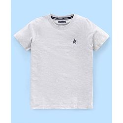 Pine Kids Half Sleeves Biowash T-Shirt Solid - Melange Grey