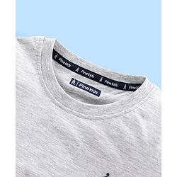Pine Kids Half Sleeves Biowash T-Shirt Solid - Melange Grey