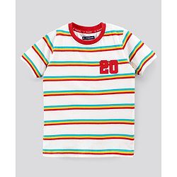 Pine Kids Biowash Half Sleeves Tees Pack of 3 - Sky Blue White Red