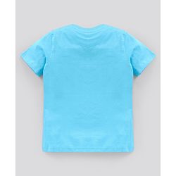 Pine Kids Half Sleeves Biowash Solid T-Shirt - Scuba Blue