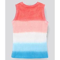 Pine Kids Sleeveless Cotton T-shirt Beach Print - Multicolour