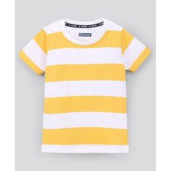 Pine Kids Biowash Half Sleeves Tees Pack of 2 - Yellow Navy Blue