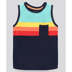 Pine Kids Sleeveless Biowashed Striped T-Shirt - Multicolour