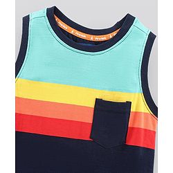 Pine Kids Sleeveless Biowashed Striped T-Shirt - Multicolour