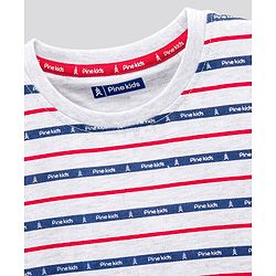 Pine Kids Biowash Half Sleeves Tees Pack of 2 - Red Light Grey