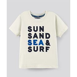 Pine Kids Biowash Half Sleeves Tees Text Print Pack of 3 - Light Green White
