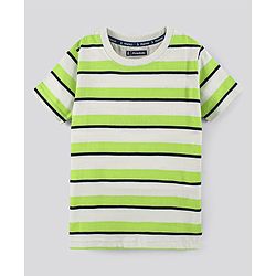 Pine Kids Biowash Half Sleeves Tees Text Print Pack of 3 - Light Green White