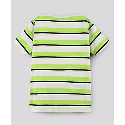 Pine Kids Biowash Half Sleeves Tees Text Print Pack of 3 - Light Green White