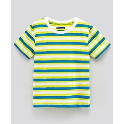Pine Kids Biowash Half Sleeves Tees Beach Party Print Pack of 3 - Royal Blue Green