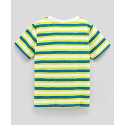 Pine Kids Biowash Half Sleeves Tees Beach Party Print Pack of 3 - Royal Blue Green