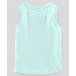 Pine Kids Sleeveless Cotton Biowash T-shirt Beach Party Print - Blue