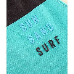 Pine Kids Sleeveless Biowashed T-Shirt Text & Stripes Print - Blue Black