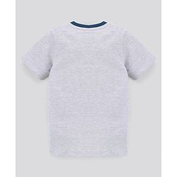 Pine Kids Biowash Half Sleeves Tee & Checked Shorts Nightwear Set - Grey Blue