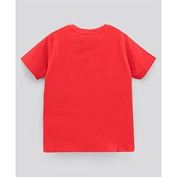 Pine Kids Biowashed Half Sleeves Night Suit Text Print - Red