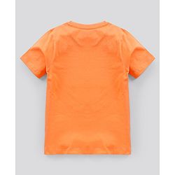 Pine Kids Biowash Half Sleeves Tee & Shorts Nightwear Set Football & Checks Print - Orange Blue